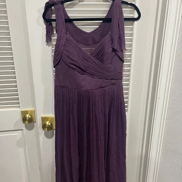 bhldn purple dress BHLDN Ruffle Chiffon Maxi Dress